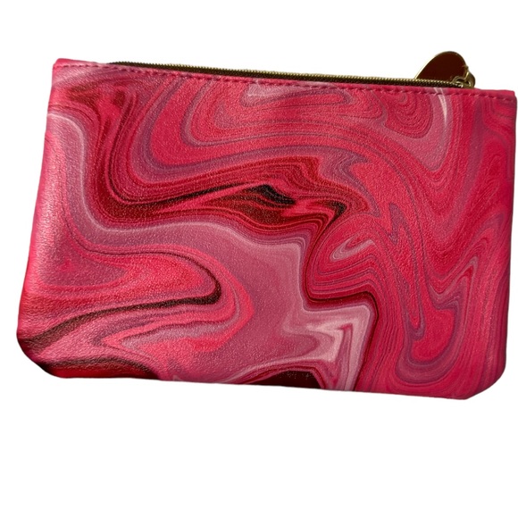 Ipsy Make Up Bag Self Love is the Best Love Watercolor Pink w Enamel Red Heart - Picture 3 of 6